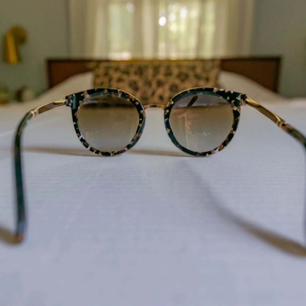DOLCE & GABBANA Cube Black /Gold & Patterned Round Women's 52 mm Sunglasses - Picture 6 of 14